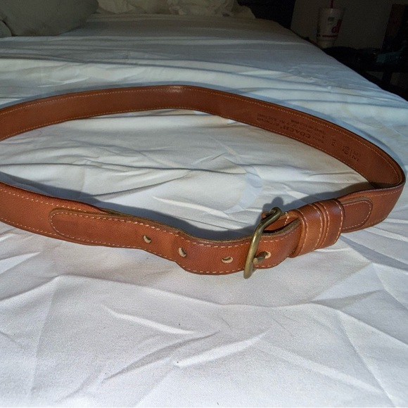 Coach 114 Vintage Glove Tanned Cowhide Leather Belt 80s 90s Brown British Tan 32 - Picture 5 of 7